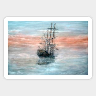 BOUNTY BECALMED IN THE MIST Sticker